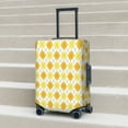 thumbnail image 6 of Susaid yellow argyle Elastic Print Elastic Washable Suitcase Cover with Hidden Zipper, Fits 18-32 Inch Luggage for Protection During Travel-X-Large, 6 of 7