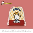Cute Pochacco Bundle Pocket Sanrio Cartoon Print Drawstring Storage Bag