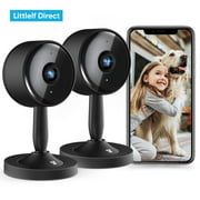 Littlelf Smart Security Camera,  1080P Indoor WiFi Surveillance IP Camera with Manual Night Vision, 2-Way Audio,  Motion Detection for Pet/Office/Baby Monitor, 2 Pack