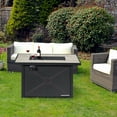 thumbnail image 2 of Costway 60,000 BTU Outdoor Rectangle Gas Fire Table W/ Ceramic Tabletop Ideal for Backyard Poolside, 2 of 10