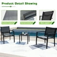 thumbnail image 6 of Devoko 3 Pieces Modern Outdoor Conversation  Patio  Furniture Sets Textilene Bistro, with Glassed Table Steel Frame, Black, 6 of 7