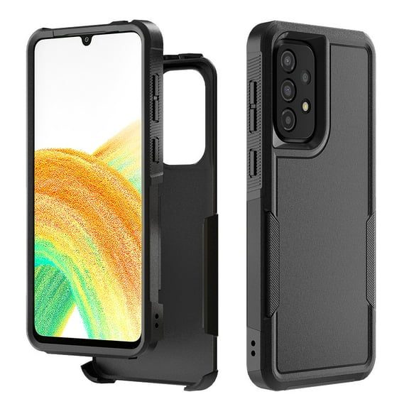 Xhy Samsung Galaxy A33 5G Case Military Grade Full Body Double Layer Protection Shock and Drop Resistant TPU Durable Detachable for Galaxy A33 5G Phone - Black