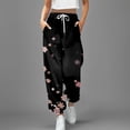 thumbnail image 2 of Youmylove Women Pants Fashion Trousers Floral Printed Leggings Sports Casual Sweatpants Trousers Trend Workout Comfy Lounge Clothes, 2 of 4