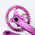 thumbnail image 3 of Juego de bielas y bielas de bicicleta 8-11, hueco y ligero, bielas de 170 mm, aleación de aluminio CNC, rueda de cadena 104BCD para bicicletas de carr Purple_36T Soledad  Brazo de manivela de bicicleta plegable, 3 of 7