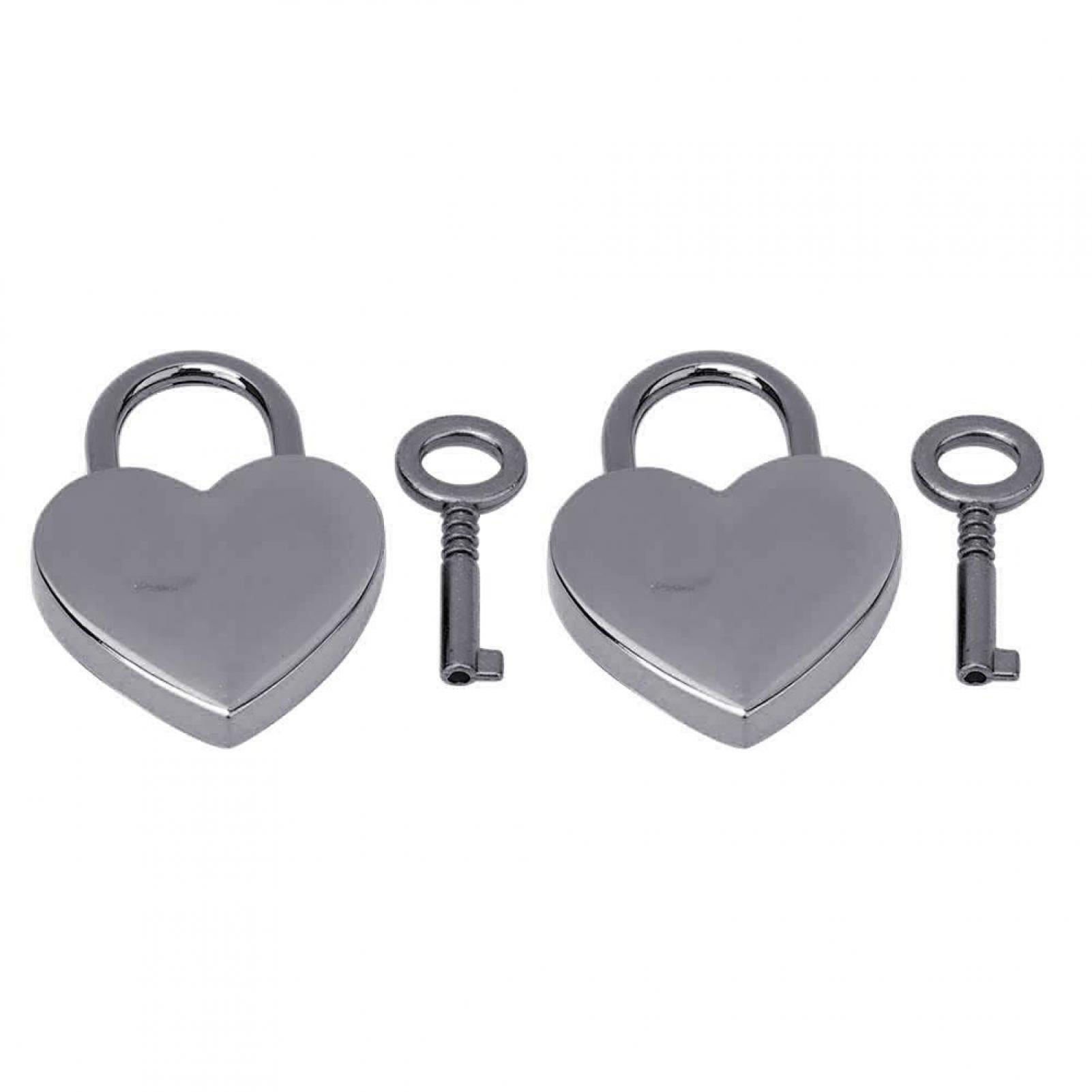 uxcell Metal Heart Shaped Suitcase Bag Security Lock Padlock Silver Tone 