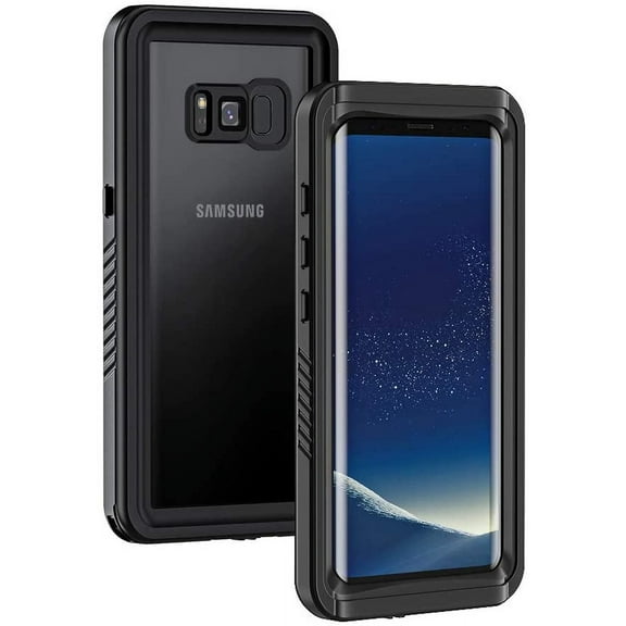 KOMI for Samsung Galaxy S8 Case, IP68 Waterproof Dustproof Shockproof Case with Built-in Screen Protector, Full Body Sealed Underwater Protective Clear Cover for Samsung S8 (Black)