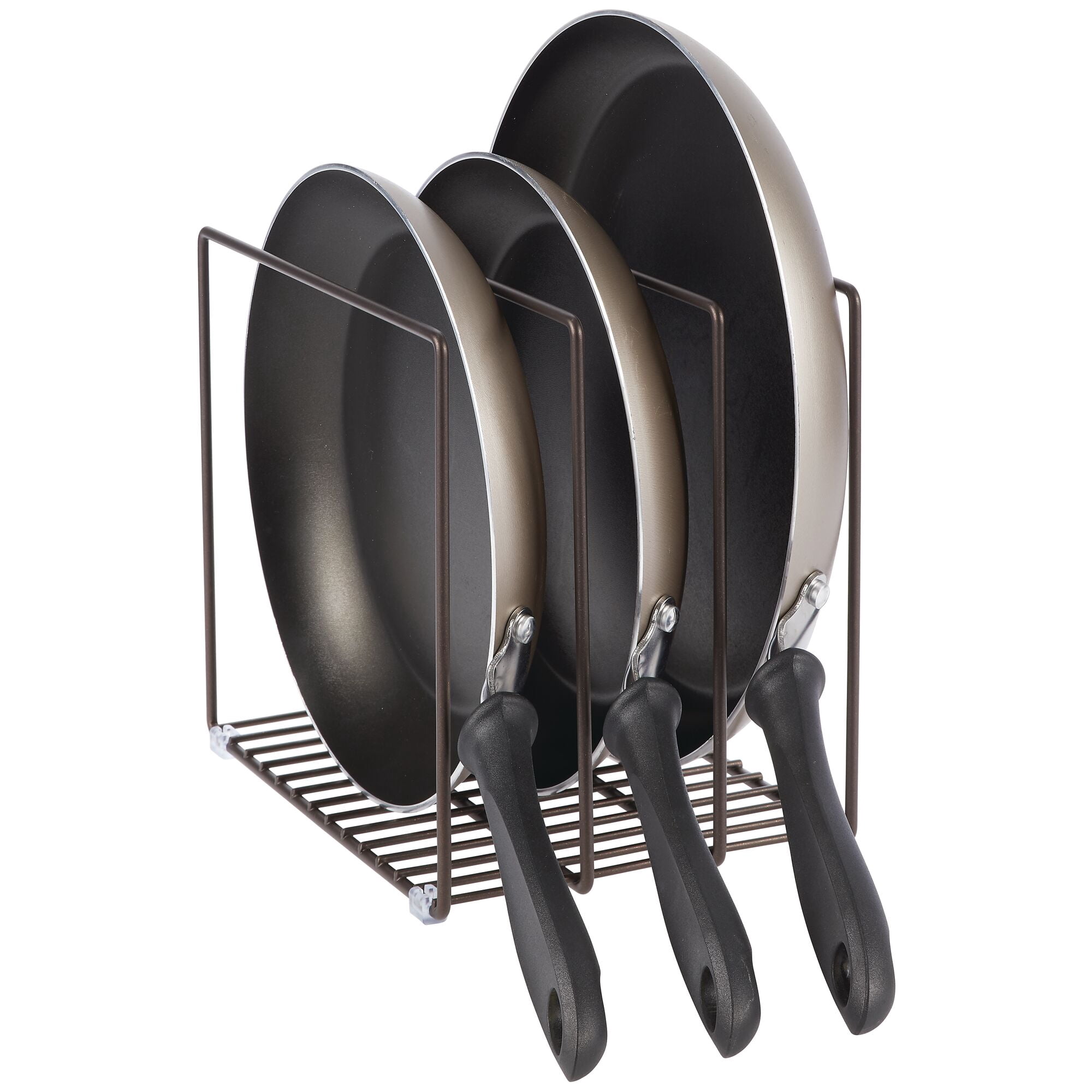 mDesign Steel Storage Tray Organizer Rack for Kitchen Cabinet - 2 Pack - Bronze