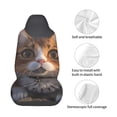 thumbnail image 4 of Wukai Wide Eyed Cartoon Cats Full Set Car Seat Covers with Soft Padding Universal Auto Front Seats Protector and Cushion Mat, 4 of 5