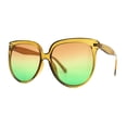thumbnail image 3 of Womens Oversize Nerdy Round High Temple Horn Rim Sunglasses Green Brown Green, 3 of 4