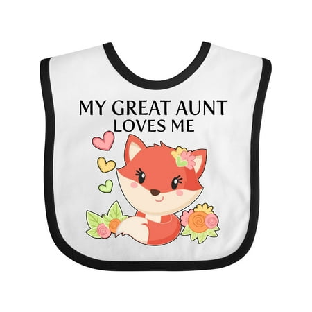 

Inktastic My Great Aunt Loves Me- Little Fox Gift Baby Boy or Baby Girl Bib