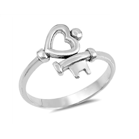 Sterling Silver Key To My Heart Ring