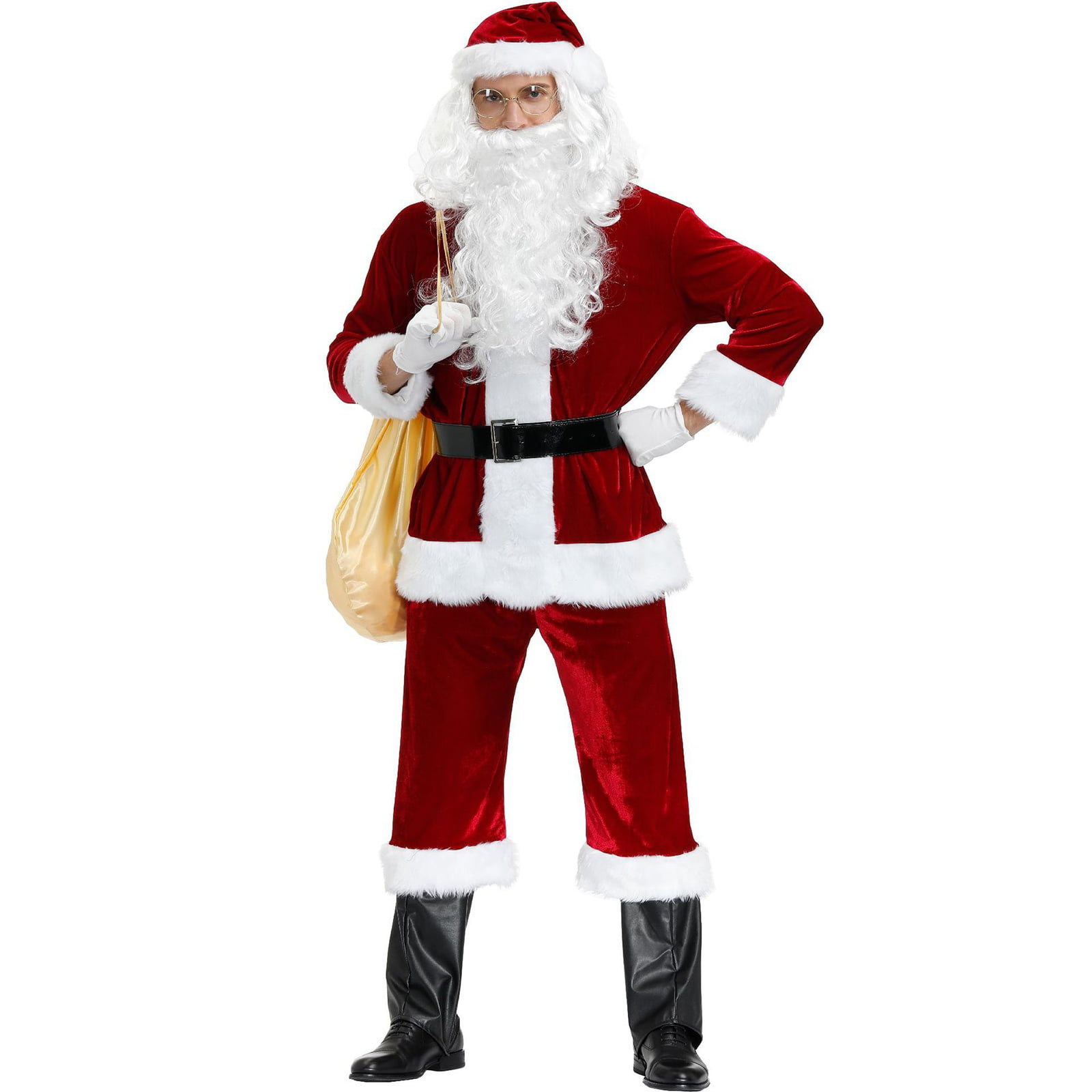Mens Women Santa Claus Costume Suit Christmas Party Outfit Cosplay Xmas Dress 
