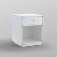 thumbnail image 6 of Posh Living Angela Nightstand with Metal Corner Brackets in White/Gold, 6 of 7