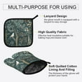 thumbnail image 3 of Yayeee Oven Mitts and Pot Holder Set of 2 Heat Resistant Kitchen Gloves Baking Hot Pad, Floral Forest Scene, 3 of 5
