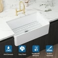 thumbnail image 6 of 30" Farmhouse Sink,Fireclay Undermount Apron Front Single Bowl Kitchen Sink with Bottom Grid and Strainer Drain,A Must-Have for Your Home or Apartment White, 6 of 7