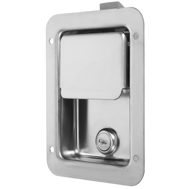 KAKOWELY Loquets de Porte de Lit Utilitaires Serrure de Boîte à Outils en Acier avec 2 Clés Serrure de Boîte à Outils en Acier Inoxydable Poignée de RV Serrure à Pagaie pour Rangement Sécurisé dans les Remorques et Camions