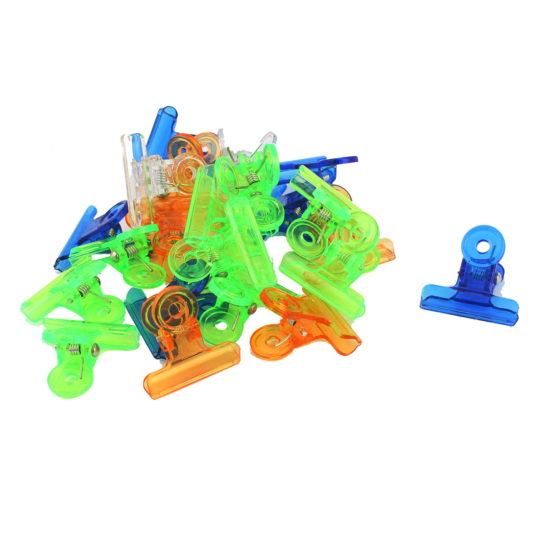 Unique Bargains 24pcs Files Paper Sheets Clamps Transparent Multicolor