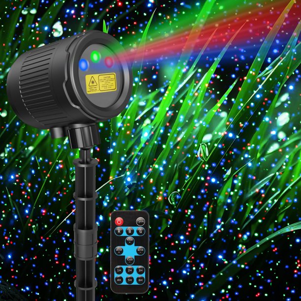 Luces láser navideñas JSTPRO de 3 colores RGB para exteriores/interiores