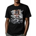 thumbnail image 6 of Lighthouse Men's T Shirts Seagulls T-Shirt for Men Ocean Graffiti Crew Neck Tees Cotton Tops, Black, S, 6 of 7