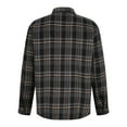 thumbnail image 3 of YFNNUP Men's Cotton Linen Plaid Shirts Long Sleeve Button Down Shirts Turndown Collar Pocket Work Shirts Loose Hiking Coat, 3 of 6