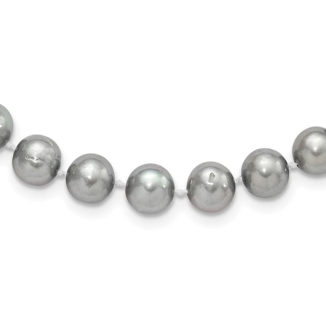 Diamond2Deal Collier de Perles FWC en Argent Sterling 925 Rhodié 8-9 mm Gris pour Femmes 16 Pouces