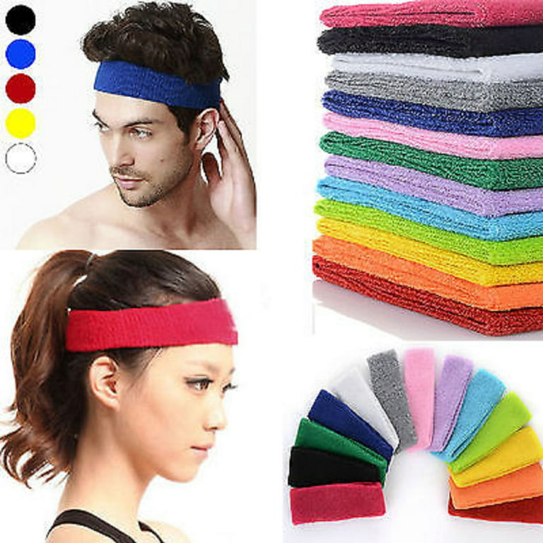 Men Women Sports Head Tie Headband Stretch Yoga Gym Hair Wrap Athletic  Sweatband