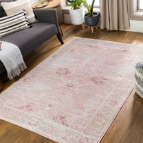 Livabliss Area Rugs for Living Room, 8x9 St Tropez Traditional Dusty Pink Rug, Bedroom Dining Room Home Decor Stain Resistant Carpet (7'8" x 9'6")