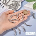thumbnail image 5 of GKNET 100pcs Curved Tube Spacer Beads Alloy Antique Silver Filigree Long Bead 36.5x6mm, 5 of 7