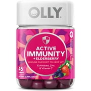 Olly Active Immunity + Elderberry Support Gummies Berry Brave -- 45 Gummies