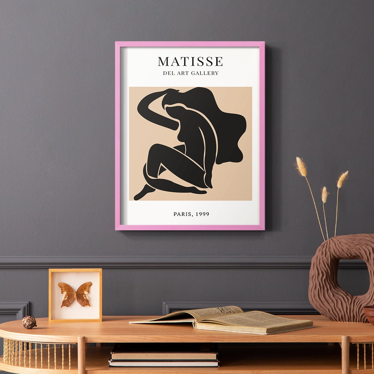 Matisse CXX Framed Print in Pink Solid Wood 11 x 14 Framed Print