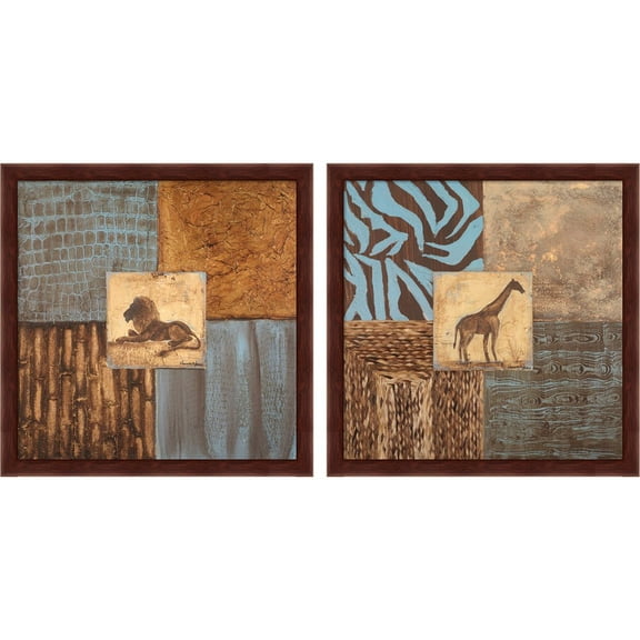 Great Art Now Textures of Africa by Hakimipour - Ritter, 2 Piece Framed Art Set Each 13"W x 13"H