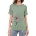 thumbnail image 3 of Nlife Women Dandelion Butterflies Printed Round Neck Short Sleeve Top, 3 of 7