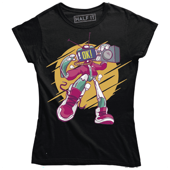 Cool Robot Robotic Funny Music Lover Design Women's Dancing T-Shirt