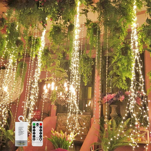 Luces de Cadena SHUKAN 4 Paquetes 220 LED Blanco Cálido Impermeables