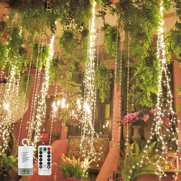 Luces de Cadena SHUKAN 4 Paquetes 220 LED Blanco Cálido Impermeables