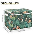 thumbnail image 5 of Yayeee Collapsible Cube Storage Bin with Lid Fabric Closet Decorative Basket with Handles, Green Vibrant Forest Pattern, 5 of 7