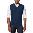 thumbnail image 1 of Club Room Chaleco de punto con cuello en V para hombre, azul, extragrande Club Room Chaleco, 1 of 2