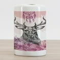 thumbnail image 2 of Deer Ceramic Toothbrush Holder, Sketch of Deer with Flowers Leaves and Dream Catcher Tribal Art Boho Style Print, Decorative Versatile Countertop for Bathroom, 4.5" X 2.7", Black Fuchsia, by Ambesonne, 2 of 4