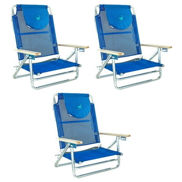 Ostrich SBSC-1016B South Adult Beach Lake Sand Lounging Chair, Blue (3 Pack)