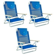 Ostrich SBSC-1016B South Adult Beach Lake Sand Lounging Chair, Blue (3 Pack)