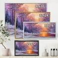thumbnail image 4 of Designart 'Winter Landscape With Bridge Over The River' Traditional Framed Canvas Wall Art Print, 4 of 5
