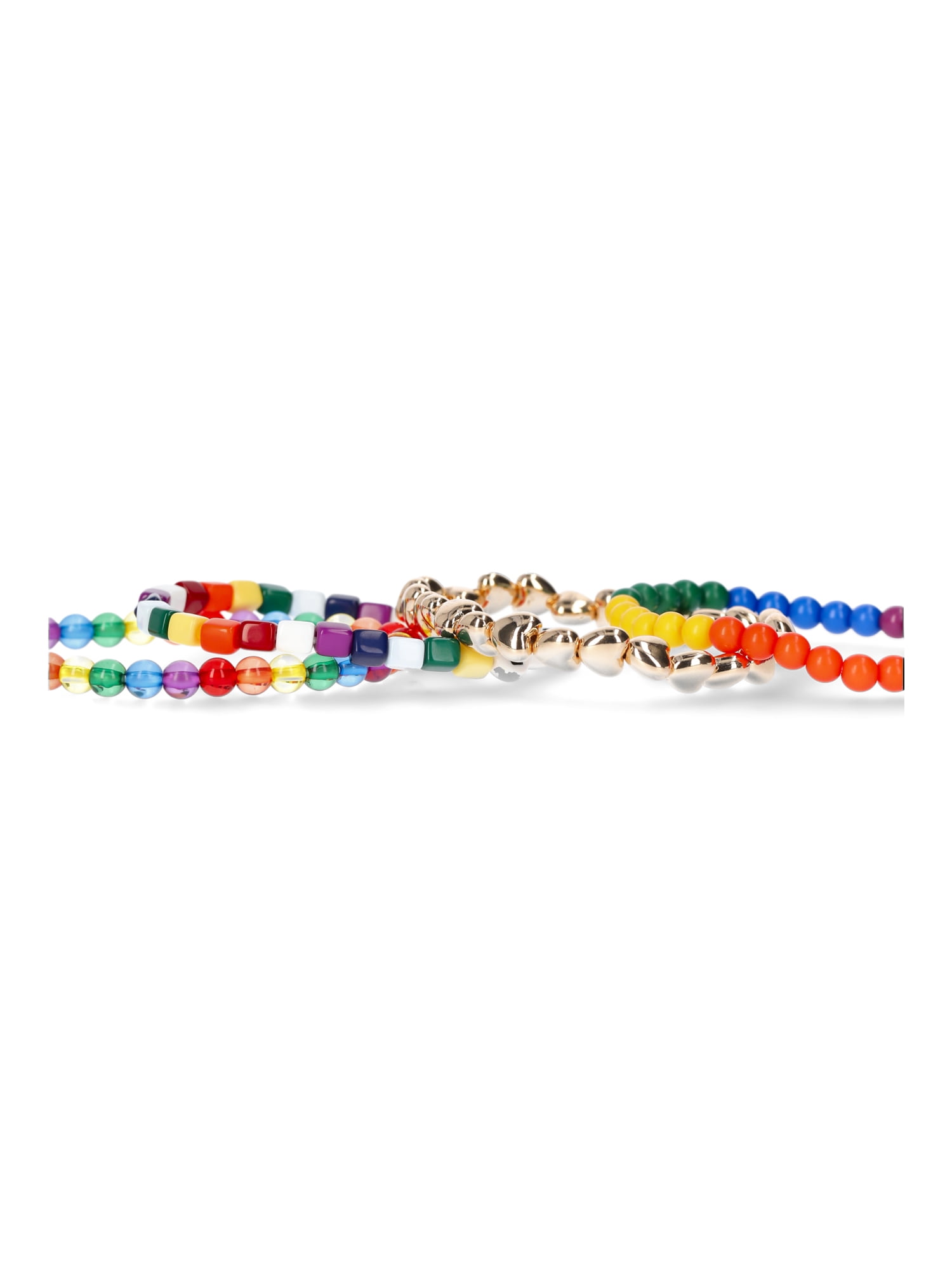 No Boundaries Beaded Stretch Bracelet Set, 4 Pack, Women’s
