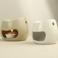 thumbnail image 4 of Warmself Ceramic Essential Oil Burner Tealight Candle Holder Decorative Aroma Diffuser Black Open Small, 4 of 5