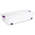 thumbnail image 2 of 4-Pack 60 Qt Clear View Latch Wheeled Underbed Storage Box, 2 of 8