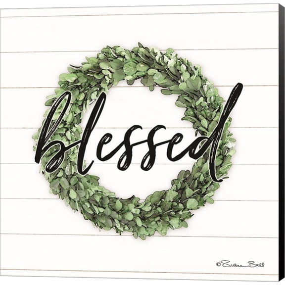 Blessed Boxwood Wreath by Susan Ball, Canvas Wall Art, 12W x 12H