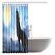 thumbnail image 2 of Cortina de ducha ABPHQTO Lobo negro silueta aullando luna llena 160x180 cm, 2 of 3