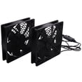 thumbnail image 2 of 2X Dual 120mm 5V USB Powered PC Router Fans with Speed Controller High Airflow Cooling Fan for Router Modem Receiver, 2 of 8