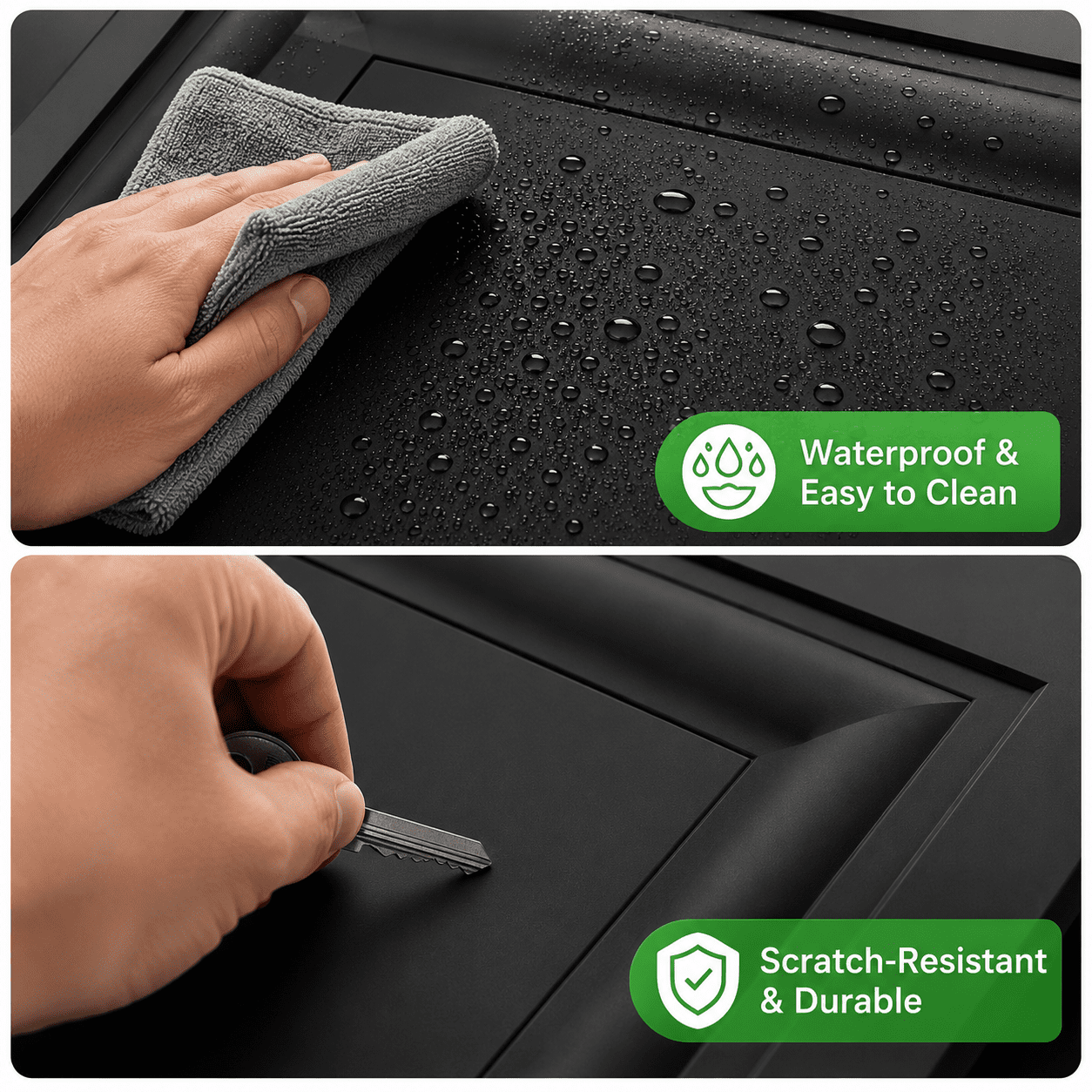 Yeslife 12-Pack Black PVC Drop Ceiling Tiles 2x2 ft, Waterproof Washable Reusable Ceiling Panels for Basement, Home & Office, Covers 48 sq ft