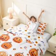 thumbnail image 4 of Homewish Halloween Pumpkin Twin Duvet Cover, Watercolor Lollipop Twin Bedding, White Orange, Pumpkin Bat Reversible 2-Piece, 1 Duvet Cover and 1 Pillowcase, 4 of 7