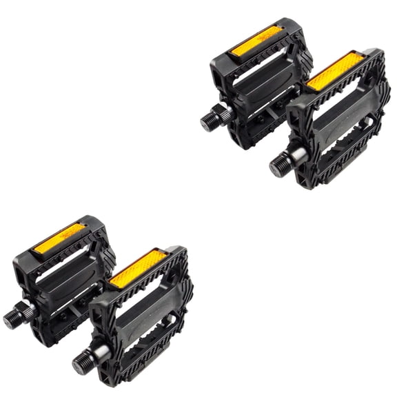 Hemoton 2 Pairs  of Pedals Anti-slip Plastic Grain Large Treadle Universal Road Bike Pedals